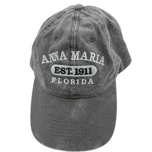 Anna Maria Island Florida Hat Cap Gray Worn-look Adjustable Strapback Travel